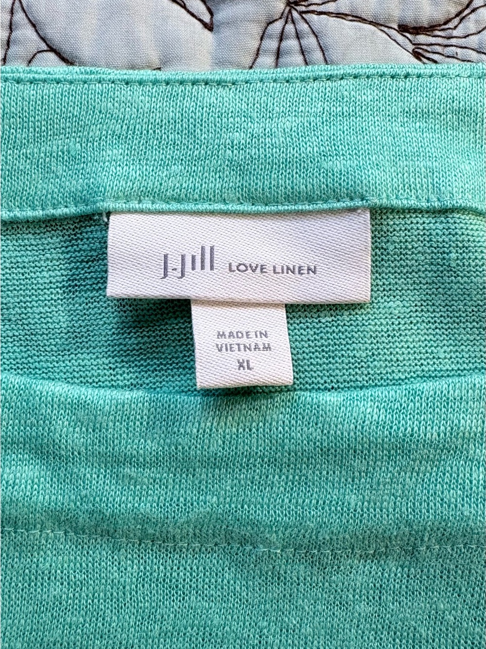 💥NWOT J.Jill Love Linen Turquoise White Layered Tunic Top 100% Linen XL💚 - Picture 7 of 10